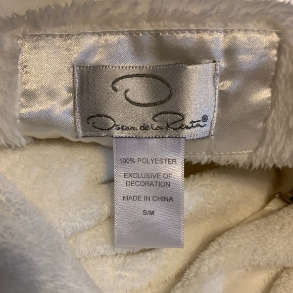 Oscar de la Renta Full Zipper Poly Plush Robe - Picture 7 of 8